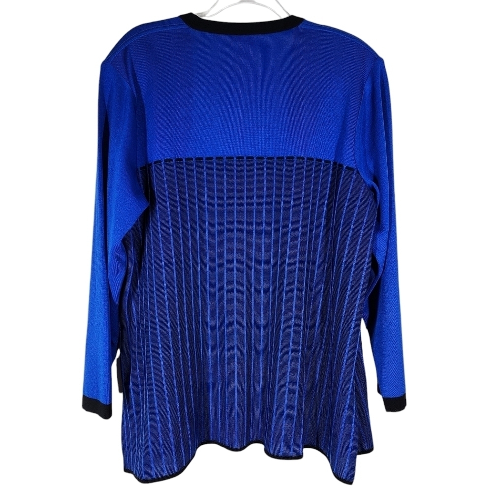 Misook Open Front Solid Striped Cardigan - image 4
